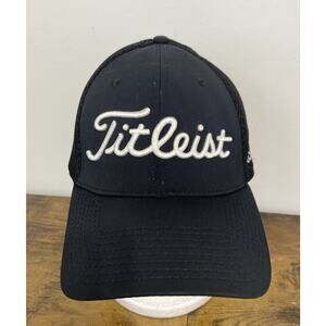 Titleist Pro V1 FJ Black Golf Hat Size L/XL Embroidered Logo Foot Joy A-Flex
